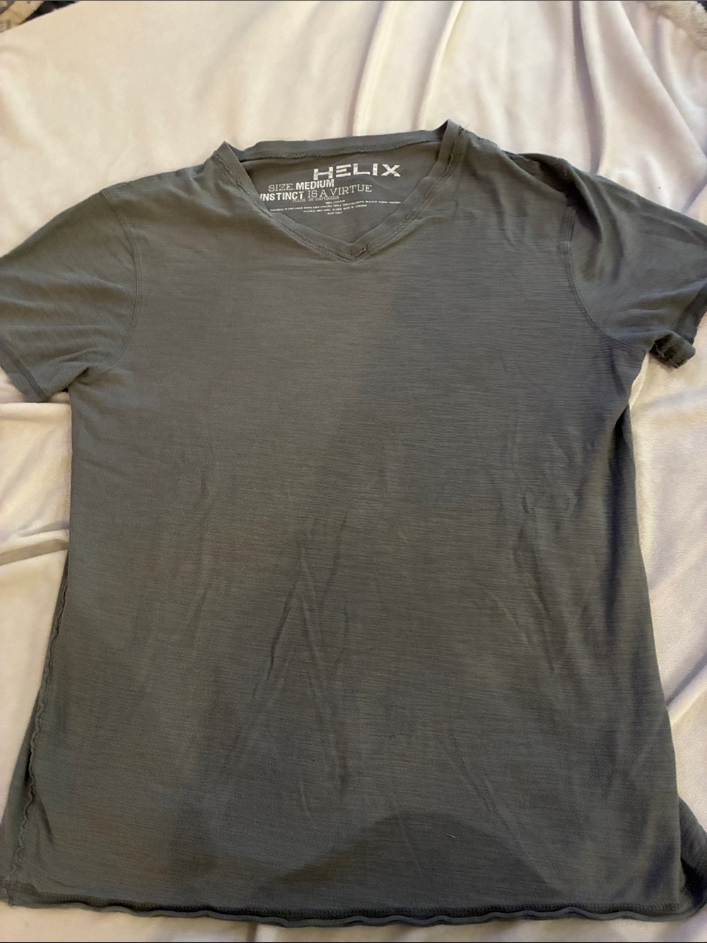 Helix Men's V-Neck Short Sleeve Tee — Charcoal